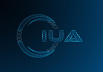 IUA low poly letter logo vector design. IUA lower poly logo design. Low poly logo.