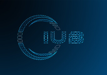 IUB low poly letter logo vector design. IUB lower poly logo design. Low poly logo.