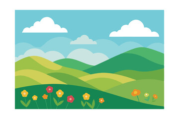 Fototapeta premium landscape with mountains and clouds