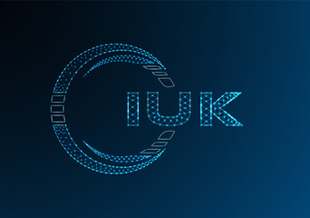 IUK low poly letter logo vector design. IUK lower poly logo design. Low poly logo.