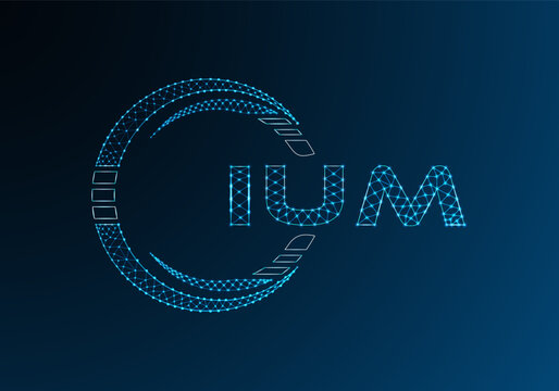 IUM low poly letter logo vector design. IUM lower poly logo design. Low poly logo.