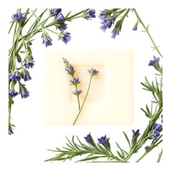 Lavender Soap Bar with Floral Decoration