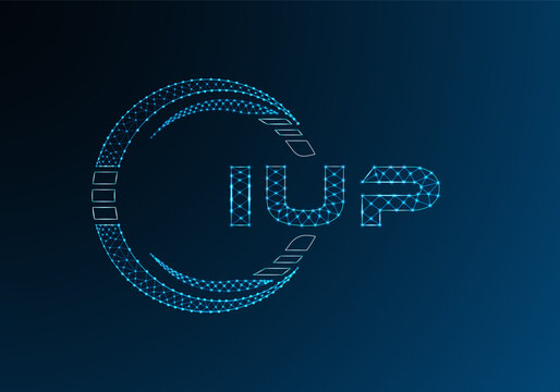 IUP low poly letter logo vector design. IUP lower poly logo design. Low poly logo.