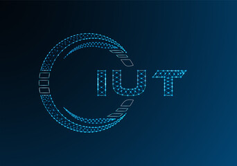 IUT low poly letter logo vector design. IUT lower poly logo design. Low poly logo.