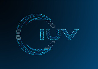 IUV low poly letter logo vector design. IUV lower poly logo design. Low poly logo.