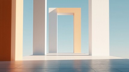 Fototapeta premium Elegant Symmetrical Composition Featuring Architectural Elements