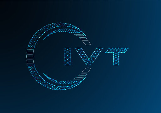 IVT low poly letter logo vector design. IVT lower poly logo design. Low poly logo.