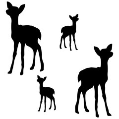 Reindeer silhouette, Double Reindeer set box icon, Reindeer illustration, silhouette, set icon, silhouette, Reindeer icon