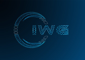 Naklejka premium IWG low poly letter logo vector design. IWG lower poly logo design. Low poly logo.