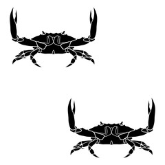 Crabs silhouette, Double Crabs set box icon, Crabs illustration, silhouette, set icon, silhouette, Crabs icon