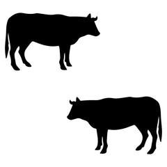 cowboy Cows silhouette, Double Cowboy set box icon, Cows illustration, silhouette, cow boy set icon, silhouette, Cows icon