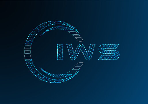 IWS low poly letter logo vector design. IWS lower poly logo design. Low poly logo.