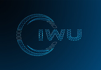 IWU low poly letter logo vector design. IWU lower poly logo design. Low poly logo.