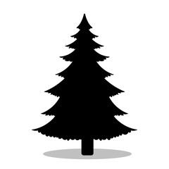 Christmas Tree silhouette, Double Christmas Tree set box icon, Tree illustration, silhouette, set icon, silhouette, Christmas Tree icon