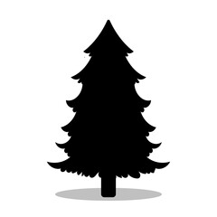 Christmas Tree silhouette, Double Christmas Tree set box icon, Tree illustration, silhouette, set icon, silhouette, Christmas Tree icon