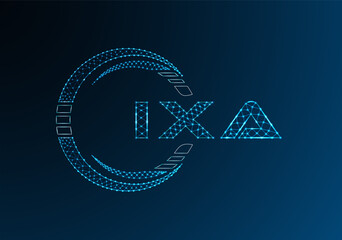 IXA low poly letter logo vector design. IXA lower poly logo design. Low poly logo.