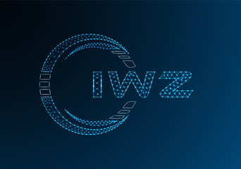IWZ low poly letter logo vector design. IWZ lower poly logo design. Low poly logo.