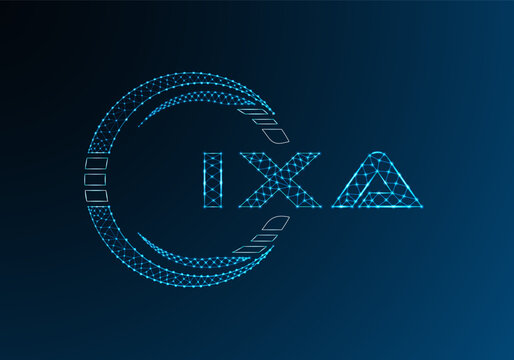 IXA low poly letter logo vector design. IXA lower poly logo design. Low poly logo.