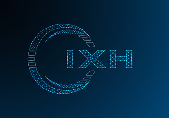 IXH low poly letter logo vector design. IXH lower poly logo design. Low poly logo.