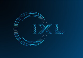 IXL low poly letter logo vector design. IXL lower poly logo design. Low poly logo.