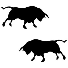 Buffalo silhouette, Double Buffalo set box icon, Buffalo illustration, silhouette, set icon, silhouette, Buffalo icon