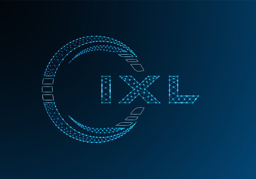 IXL low poly letter logo vector design. IXL lower poly logo design. Low poly logo.