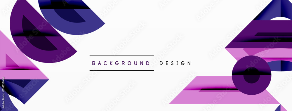 Aufkleber Abstract geometric shapes, pinks, purples dominate white space. Modern design elements create dynamic visual composition.