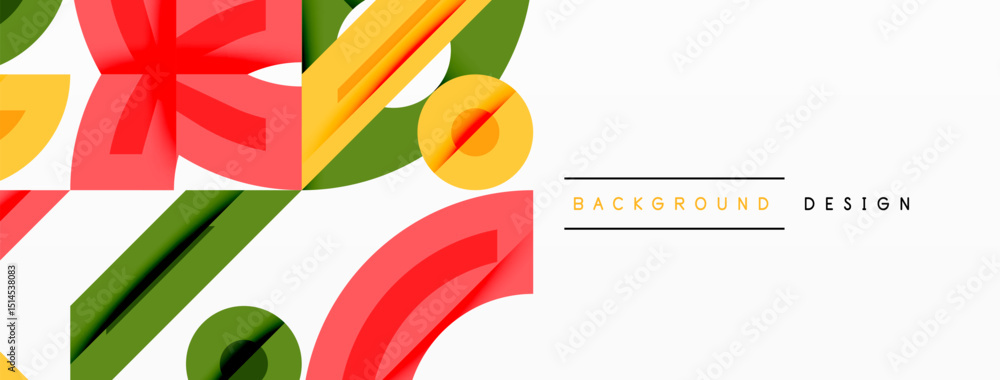 Poster Abstract floral design. Bright colors, geometric shapes create dynamic composition. Modern background suitable for various projects.