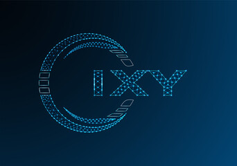 IXY low poly letter logo vector design. IXY lower poly logo design. Low poly logo.