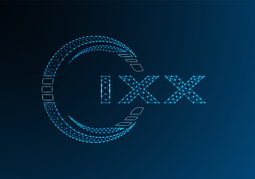 IXX low poly letter logo vector design. IXX lower poly logo design. Low poly logo.