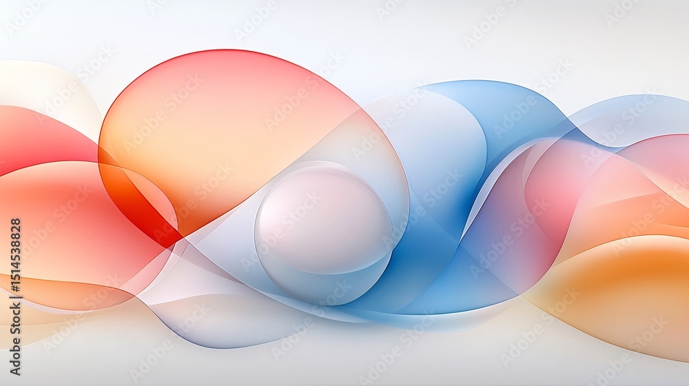 Poster abstract geometric pastel gradient background with flowing circles
