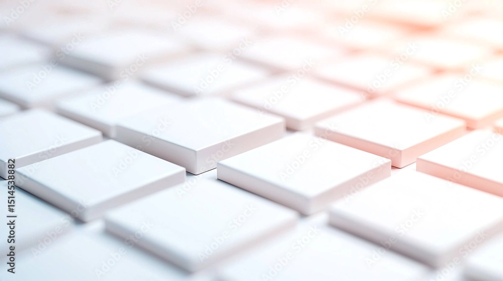 Poster white cube grid pattern abstract background