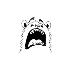Angry hyena cartoon character with wide open mouth and visible teeth artwork
