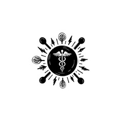 Artistic depiction of healthcare and science amidst global health concerns