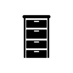 File cabinet with drawers open isolated on white background