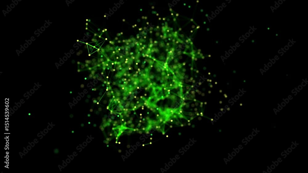 Poster information storage cells. abstract background with dots and lines. network connection structure. bi
