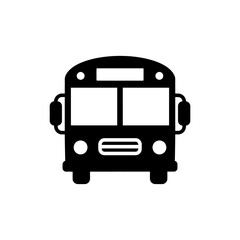 School bus front view with headlights ready for student transportation