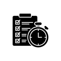 Stopwatch beside checklist symbolizing time tracking and task completion