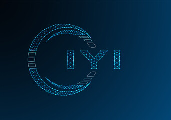 IYI low poly letter logo vector design. IYI lower poly logo design. Low poly logo.