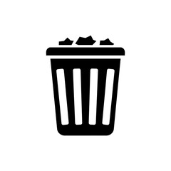 Trash Bin with Paper Scraps Indicating Office or Home Waste