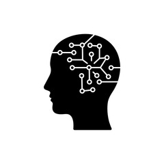 Face Profile with Neural Web Representing AI and Neural Networks