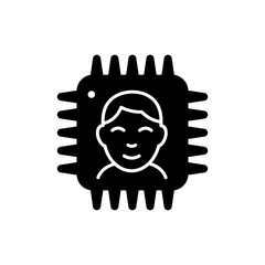 Face Inside Microchip Symbolizing AI and Human-Machine Integration