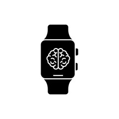 Smartwatch face with brain icon representing AI health technology