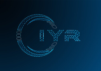 IYR low poly letter logo vector design. IYR lower poly logo design. Low poly logo.