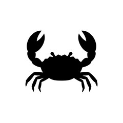 Fresh crab with claws raised on white background