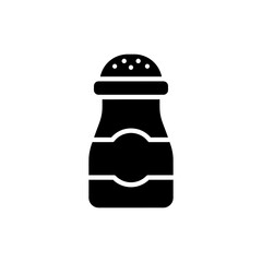 Glass shaker of malt vinegar isolated on white background