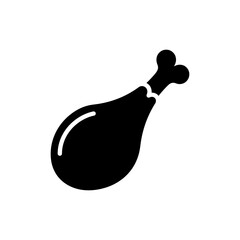 Whole Turkey Leg with Skin and Bone Visible Isolated on White Background