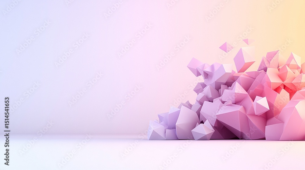 Aufkleber abstract polygonal shapes with gradient burst effect
