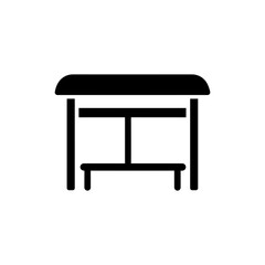 Bus stop with shelter cover on white background for public transport