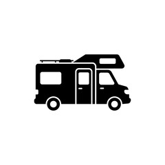 Fototapeta premium Camping van side elevation flat design on white background for travel